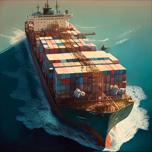 Aerial view of cargo ship with containers symbolizing global trade - Image 3