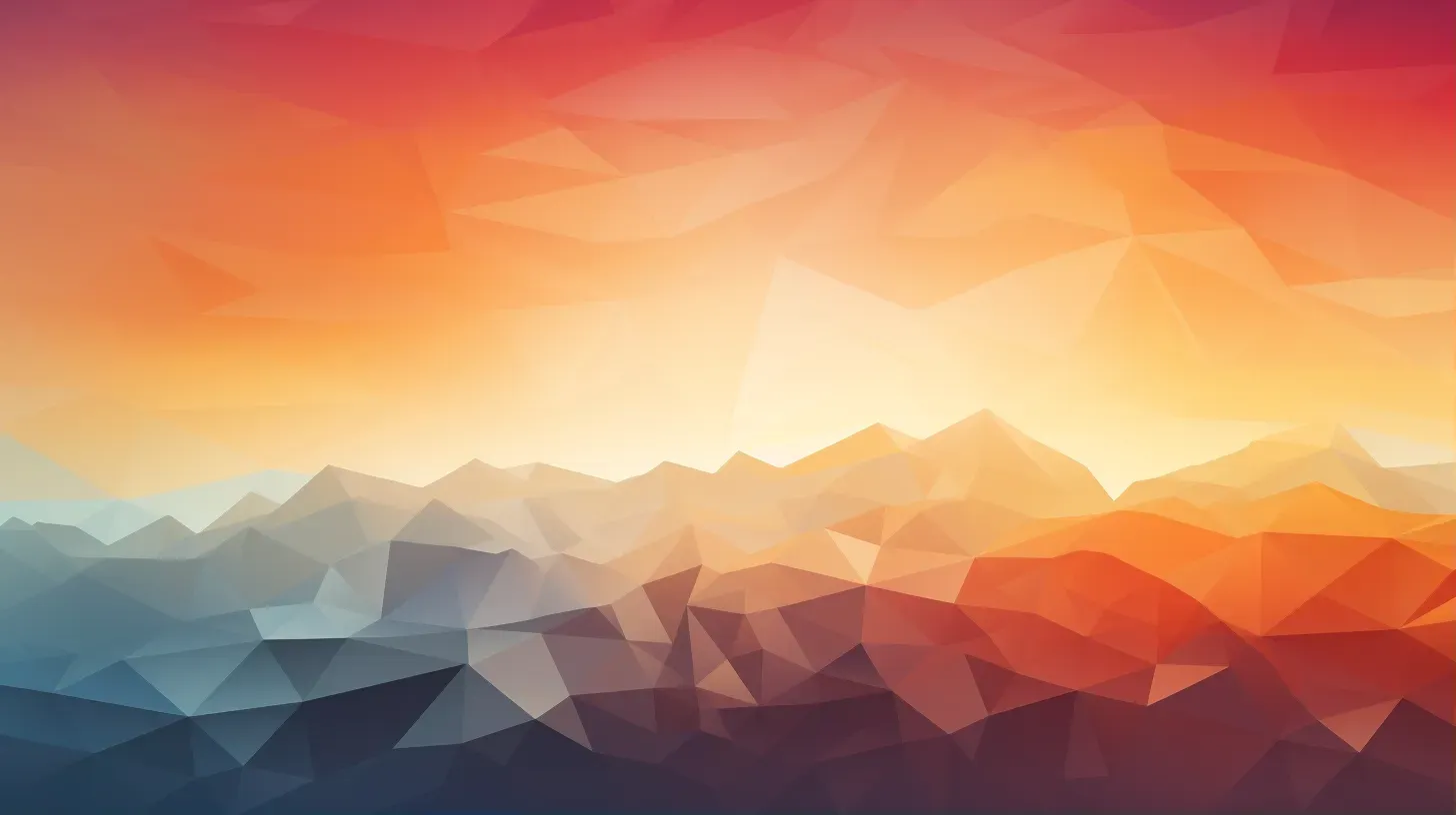 Simplistic low poly sunrise scene using large polygons and warm color gradients - Image 1