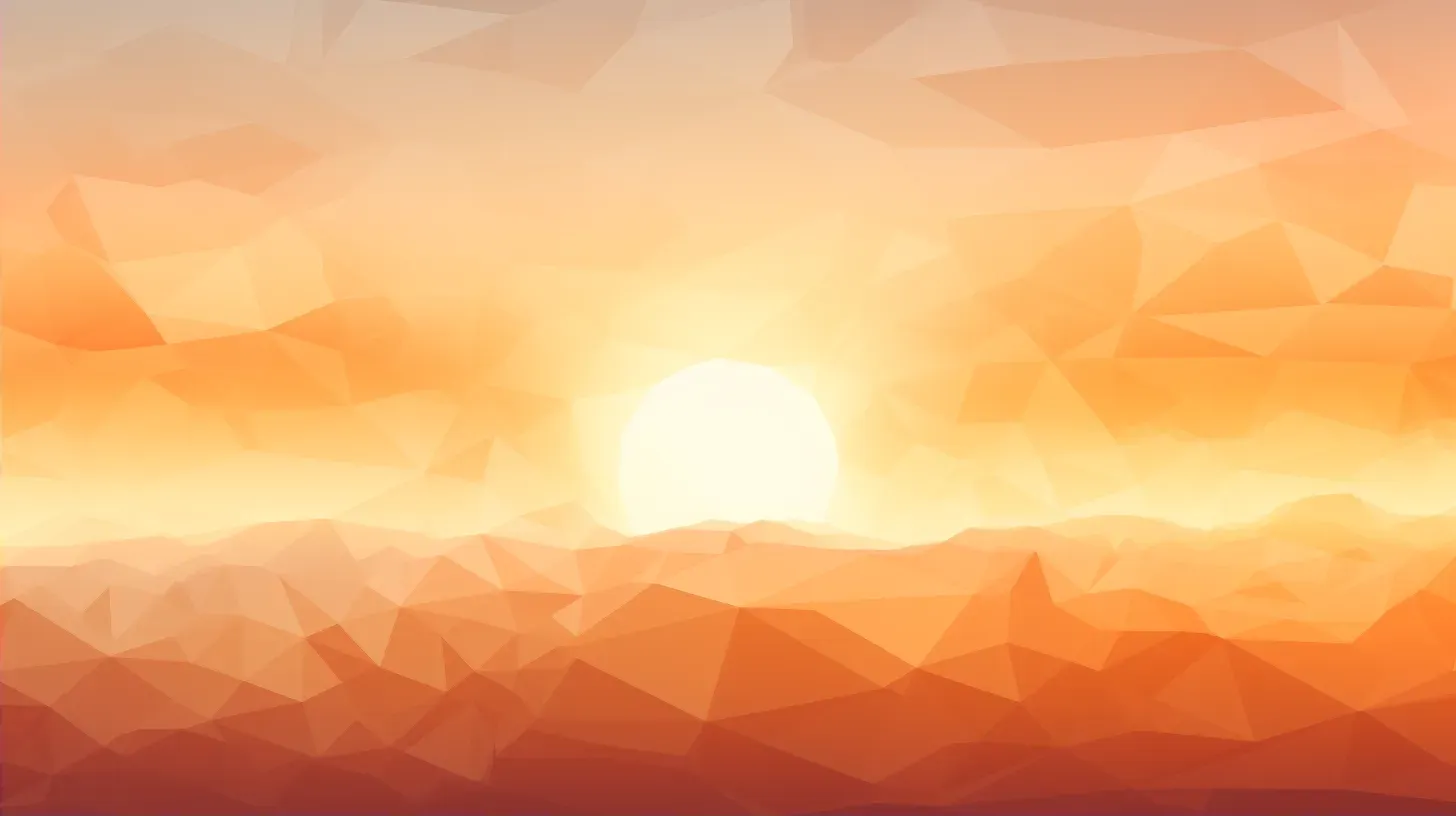 Simplistic low poly sunrise scene using large polygons and warm color gradients - Image 2