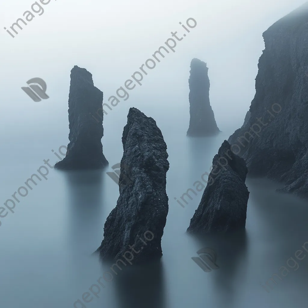 Fog-covered coastal sea stacks - Image 4