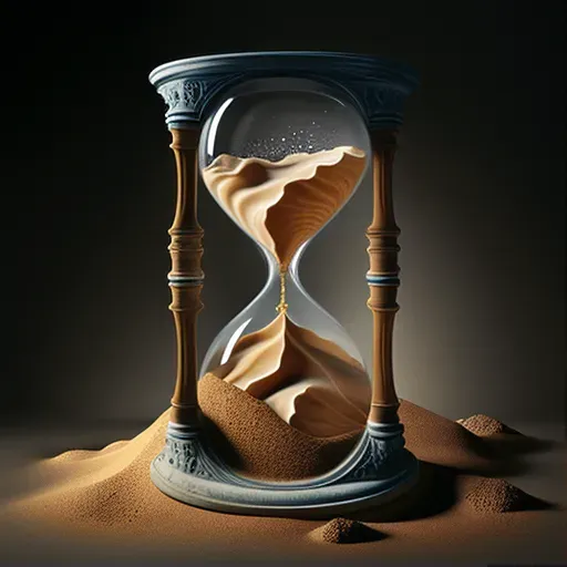 Hourglass with sand flowing to signify passage of time - Image 1