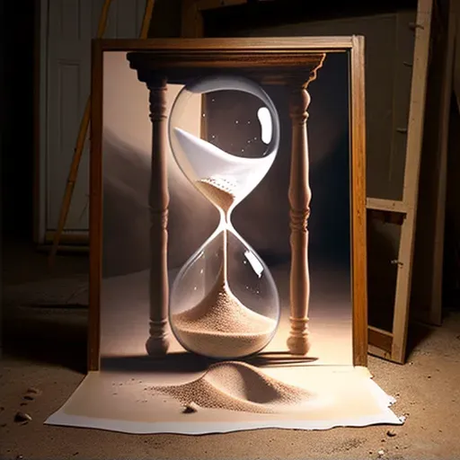 Hourglass with sand flowing to signify passage of time - Image 2