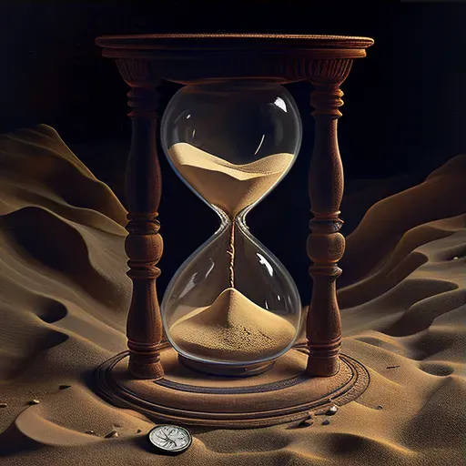 Hourglass with sand flowing to signify passage of time - Image 3