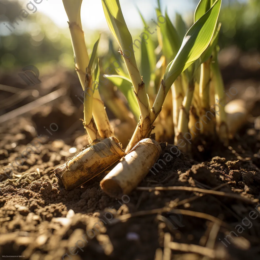 Close-up of bamboo shoots emerging from the ground - Image 4