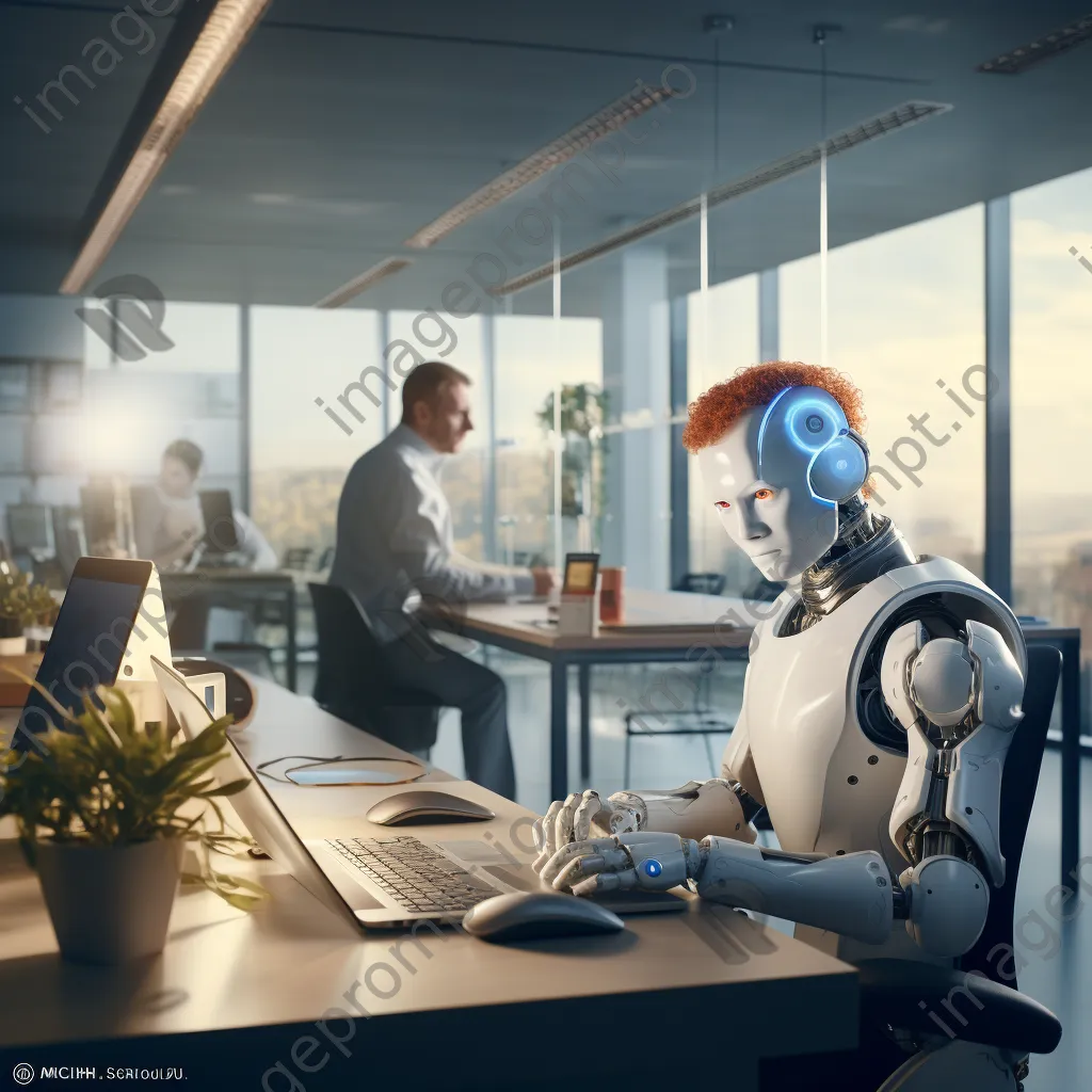 Humanoid robot performing tasks in a modern office - Image 2