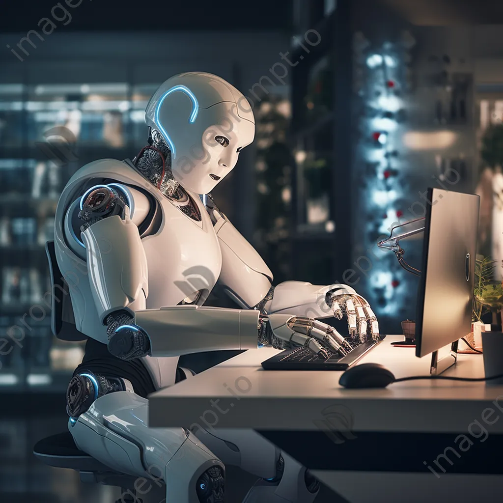 Humanoid robot performing tasks in a modern office - Image 4