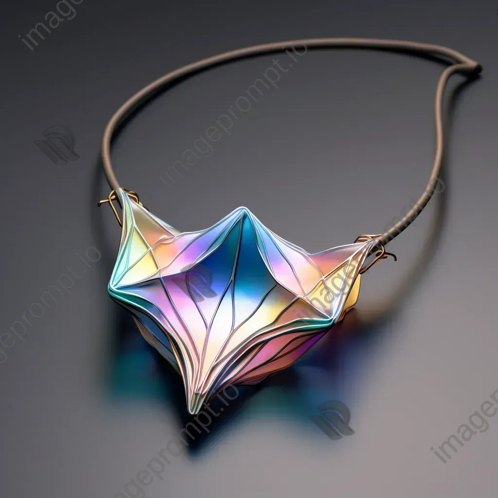 Low poly pearl necklace in iridescent colors inspired by Art Nouveau styles - Image 1