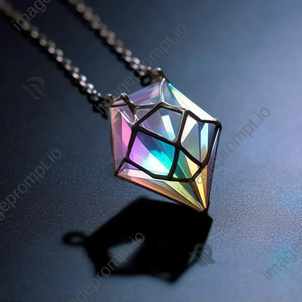 Low poly pearl necklace in iridescent colors inspired by Art Nouveau styles - Image 2