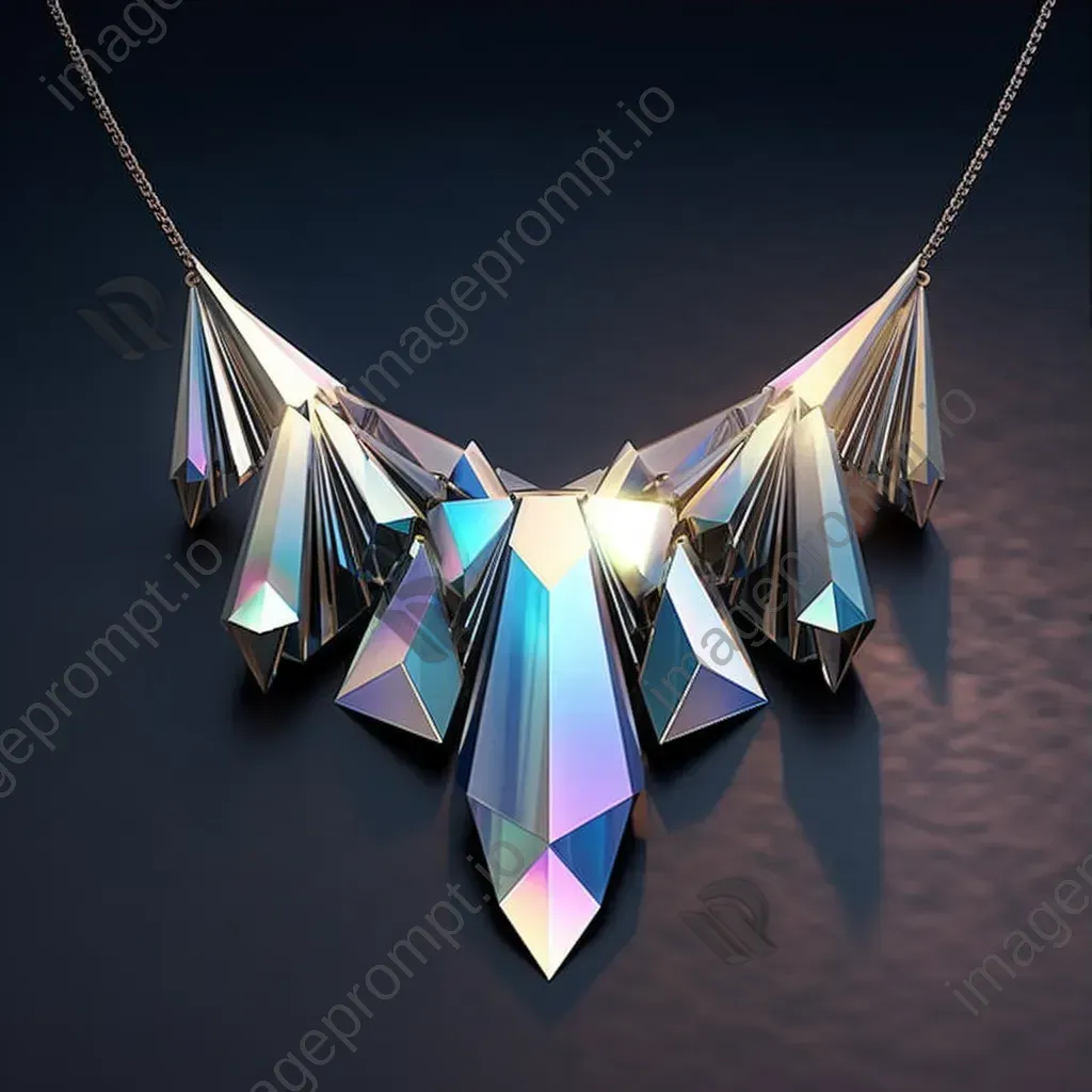 Low poly pearl necklace in iridescent colors inspired by Art Nouveau styles - Image 3