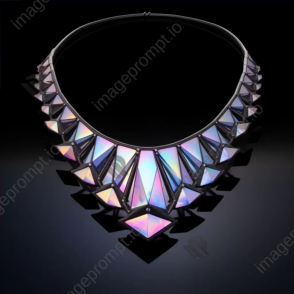 Low poly pearl necklace in iridescent colors inspired by Art Nouveau styles - Image 4