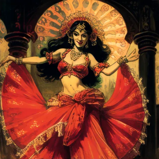 Image of a flamenco dancer in an ornate Bollywood-style costume - Image 2