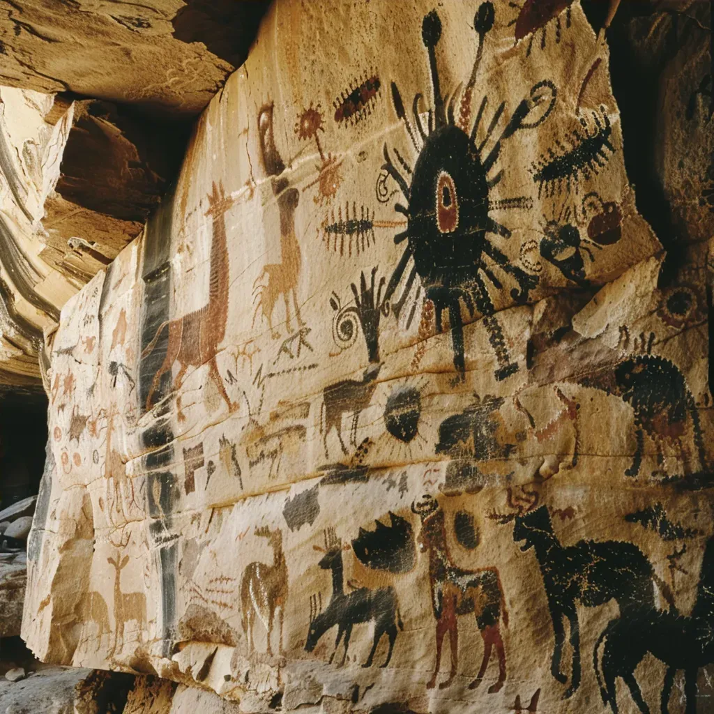 Ancient desert rock art gallery with petroglyphs - Image 4