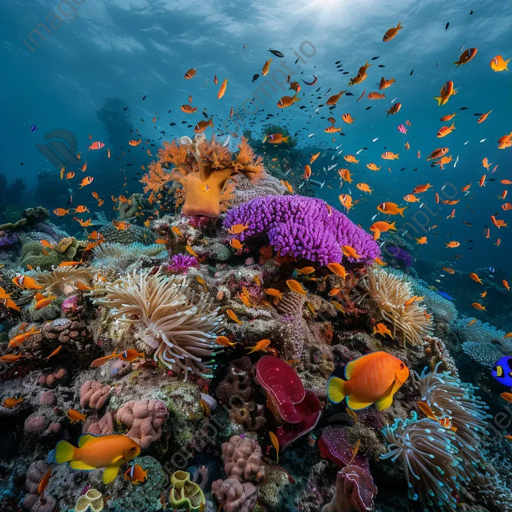 Vibrant coral reef ecosystem with exotic fish, photographed with a Leica SL2-S. - Image 1