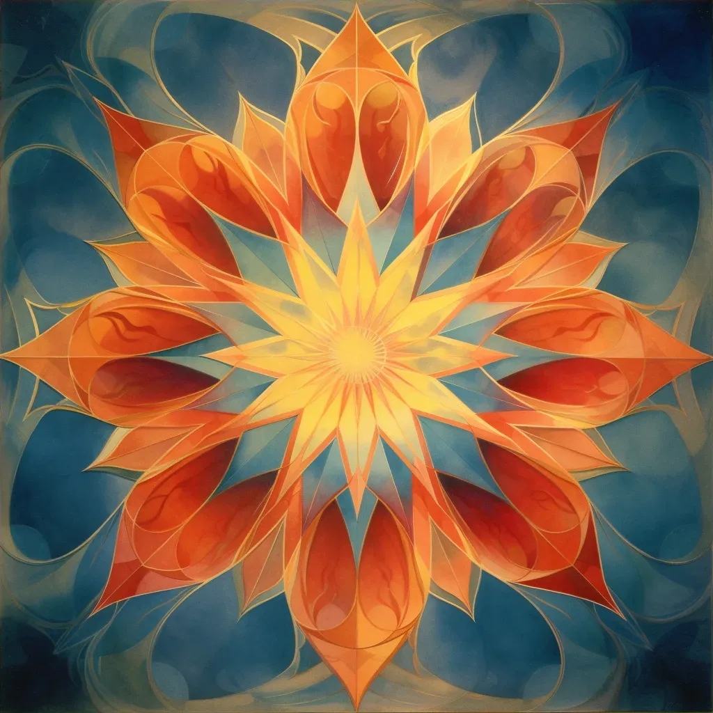 Symmetrical kaleidoscope patterns with radiant hues - Image 4