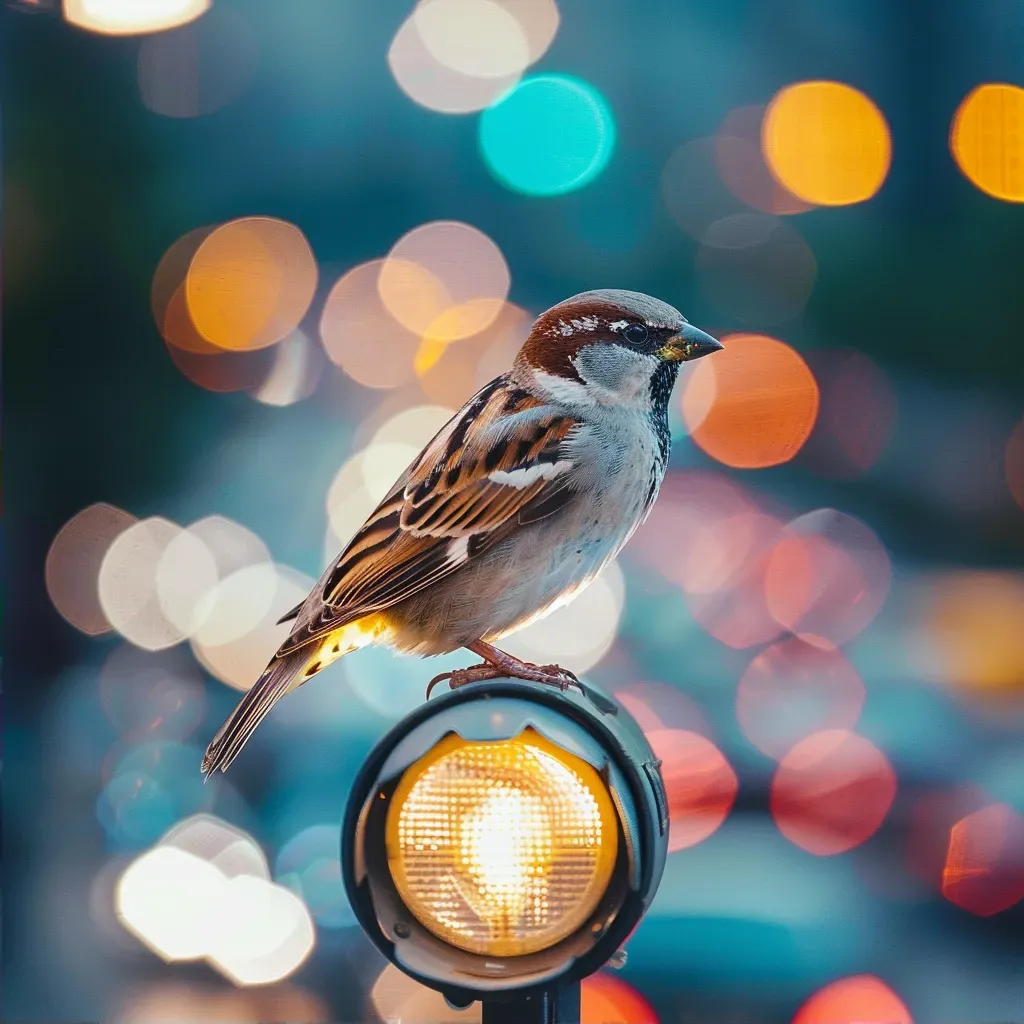 Sparrow in Urban Setting