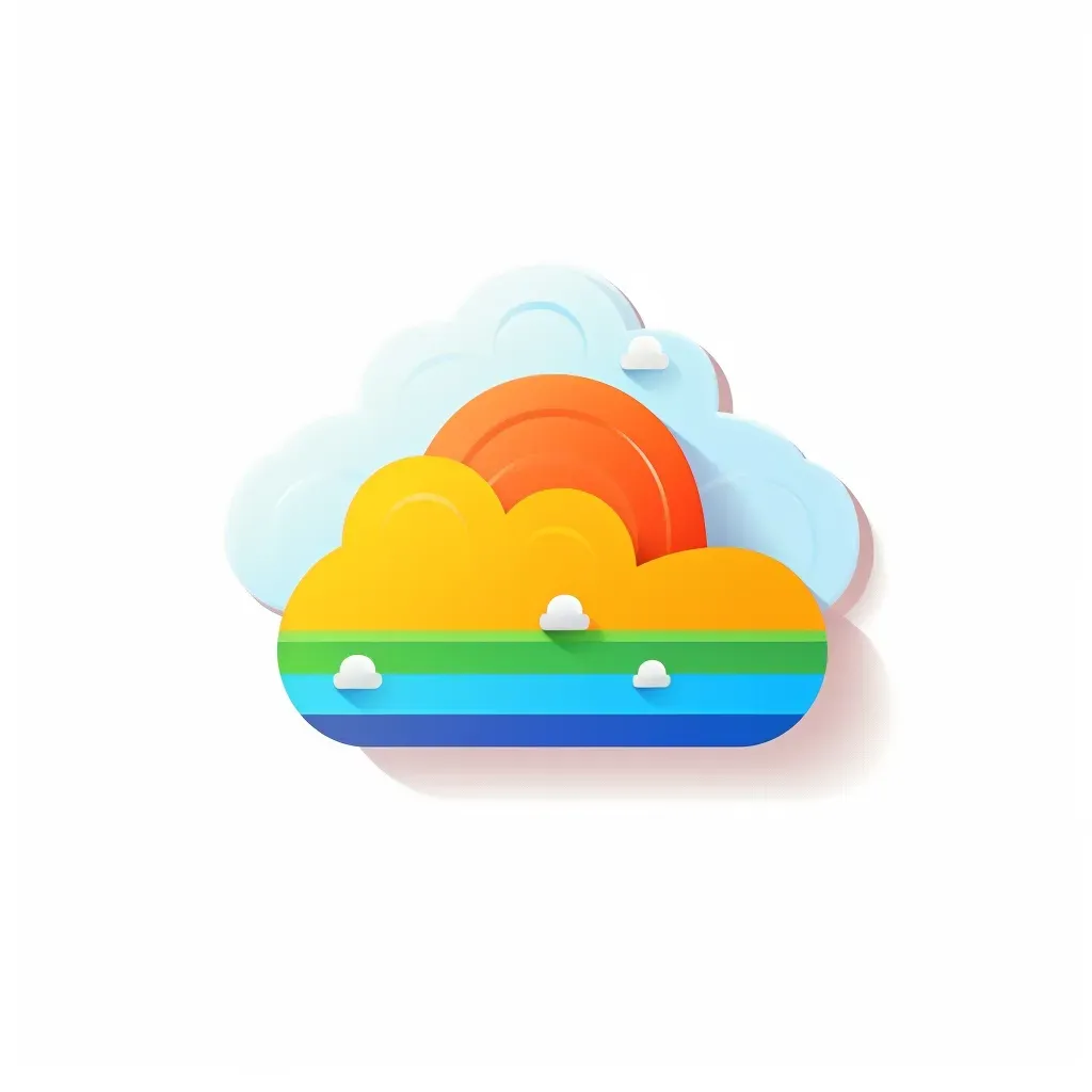 Rainbow after rain with white clouds logo - Image 4