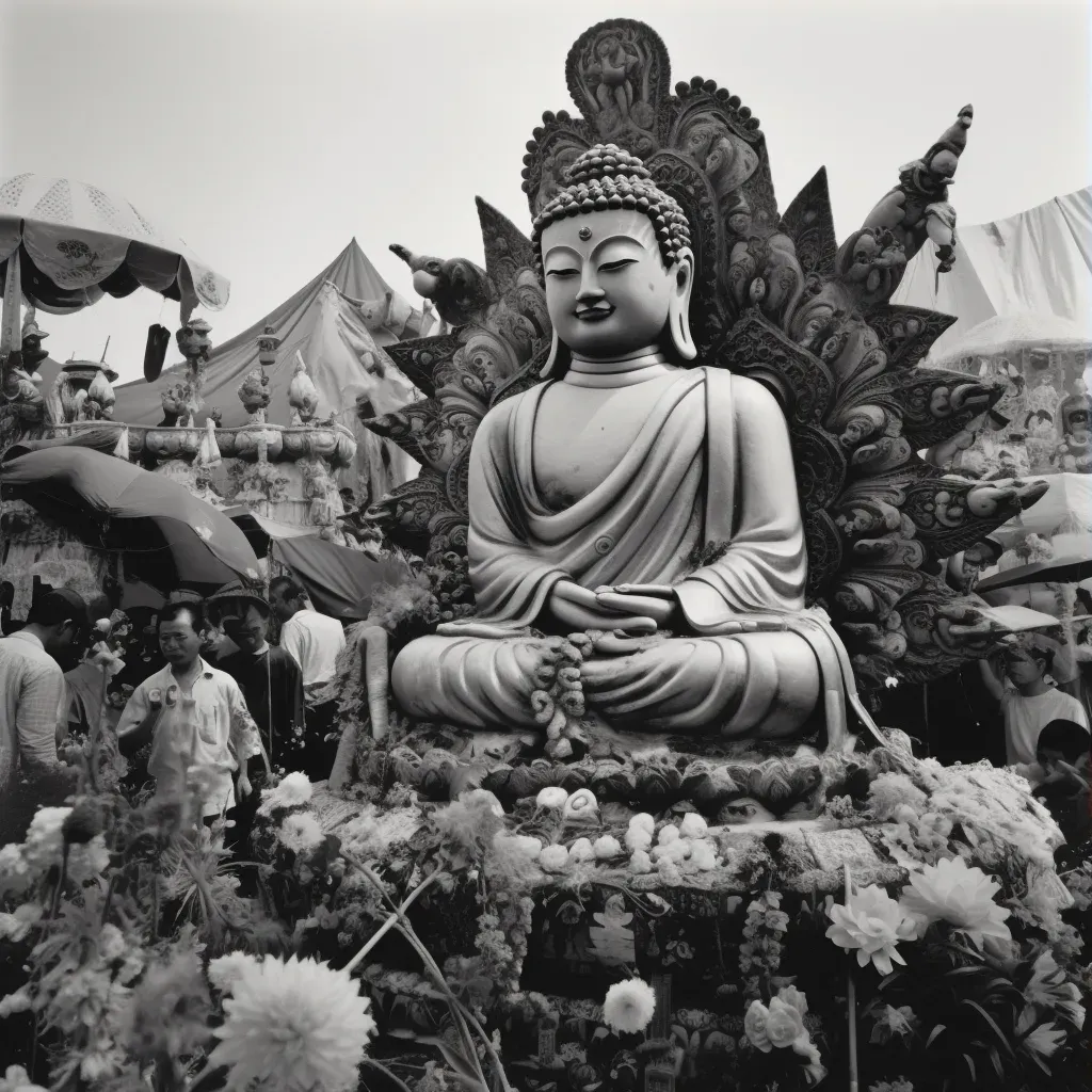 Image of Buddha statue at a colorful carnival - Image 3