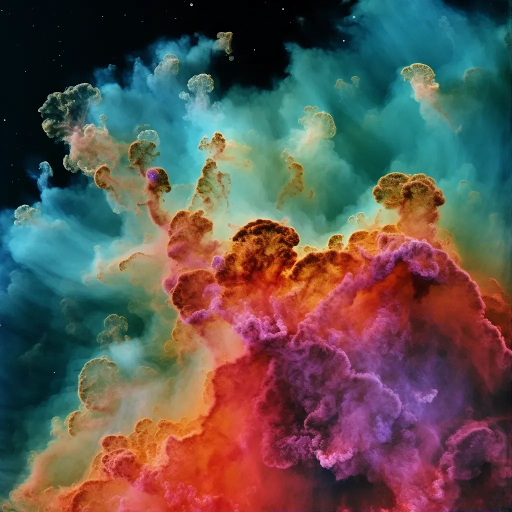 Vibrant scene of a nebula with clouds of gas and dust forming new stars - Image 1