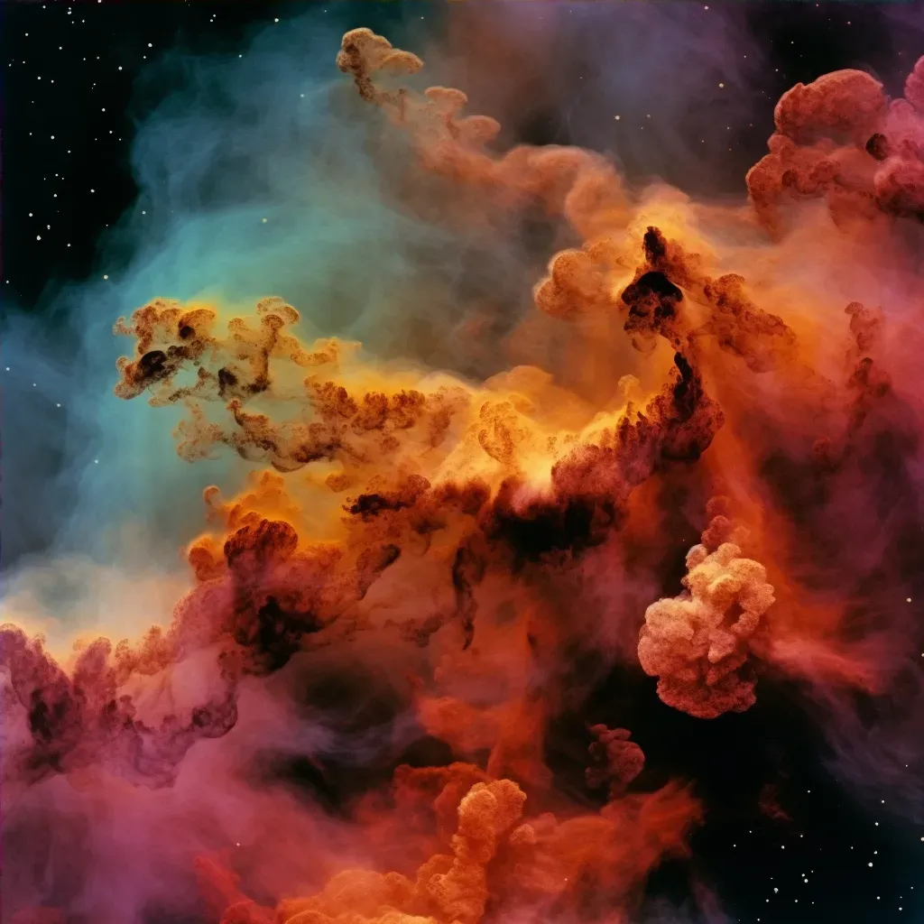 Vibrant scene of a nebula with clouds of gas and dust forming new stars - Image 4