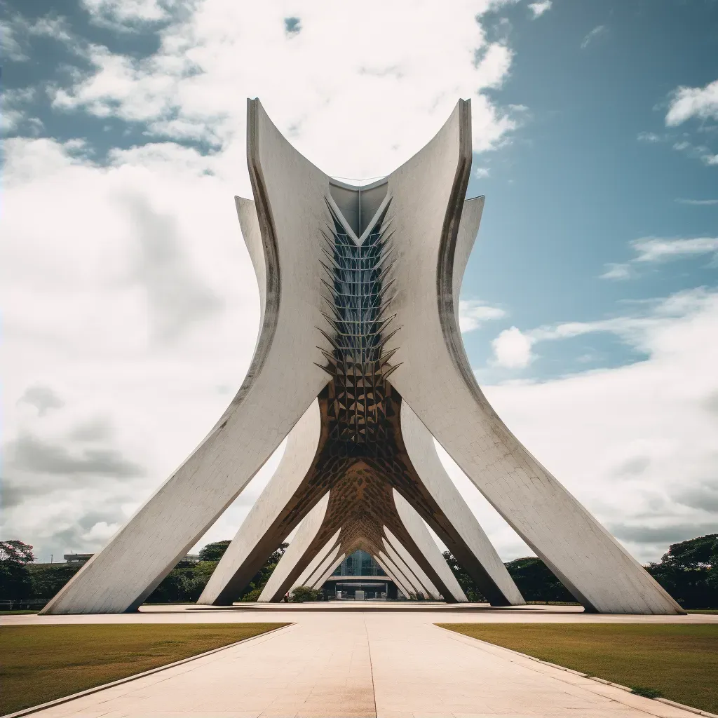 View of Brasília Cathedral showcasing modernist architecture and concrete frame reaching skyward - Image 2