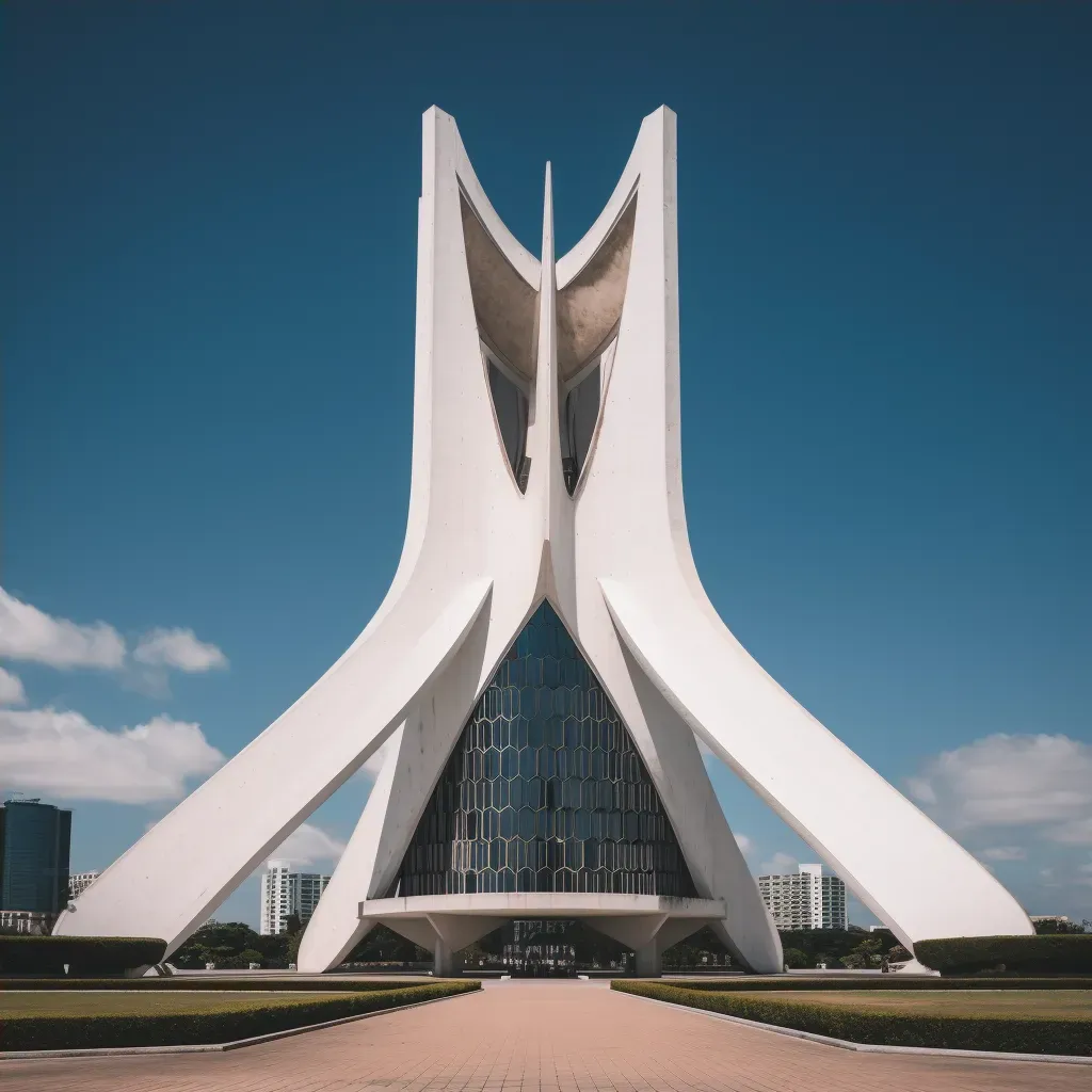 View of Brasília Cathedral showcasing modernist architecture and concrete frame reaching skyward - Image 4