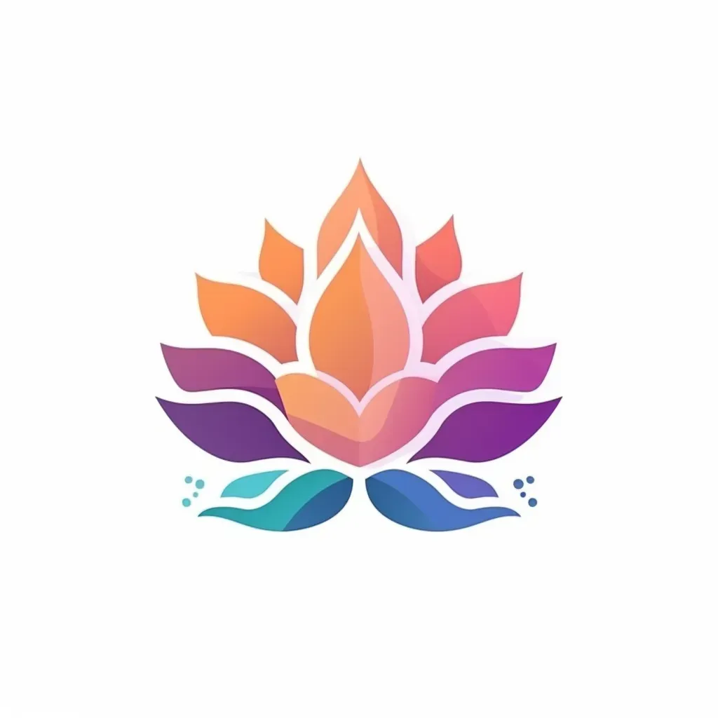 Colorful lotus flower with soothing waves logo - Image 1