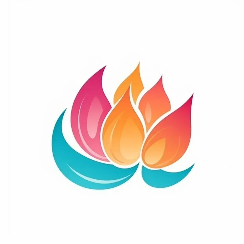 Colorful lotus flower with soothing waves logo - Image 3