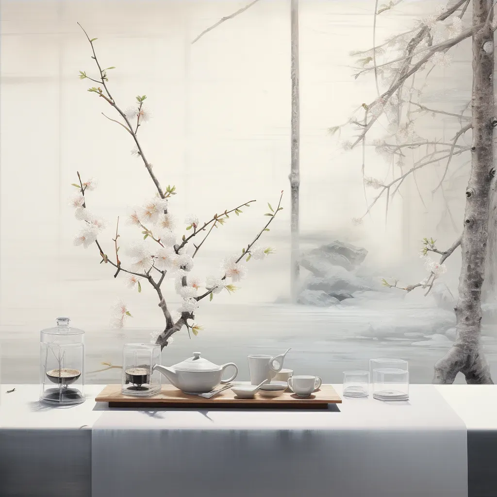 Tranquil tea ceremony with Zen decorations - Image 4