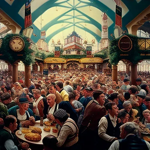 Oktoberfest celebration with traditional attire and beer steins in Munich - Image 4