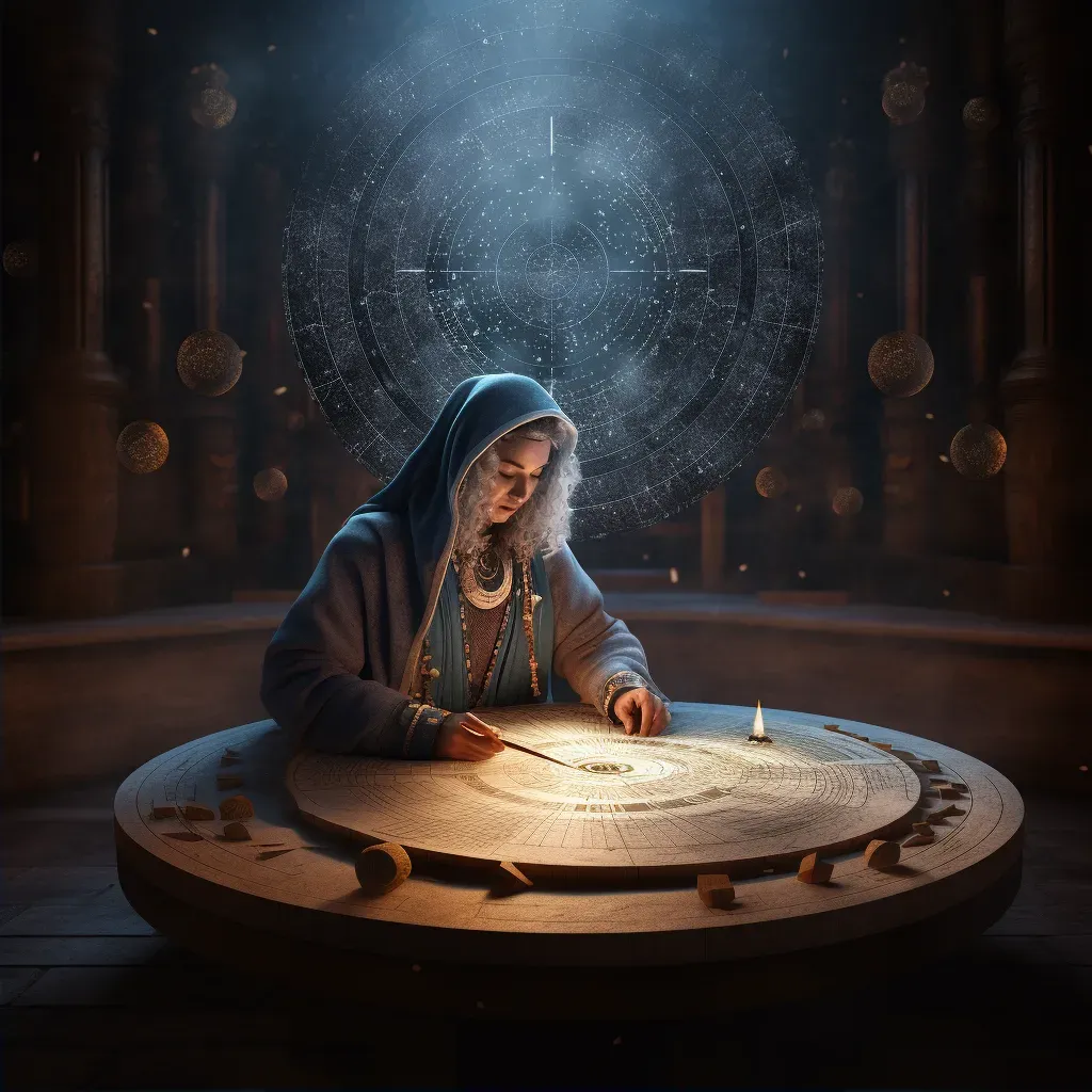 Enigmatic image of an oracle reading the future in the patterns of the stars - Image 2