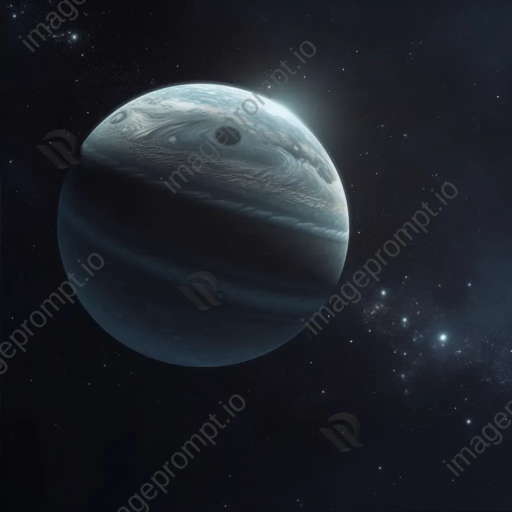 Shiny moon orbiting a gas giant in a starry sky - Image 2