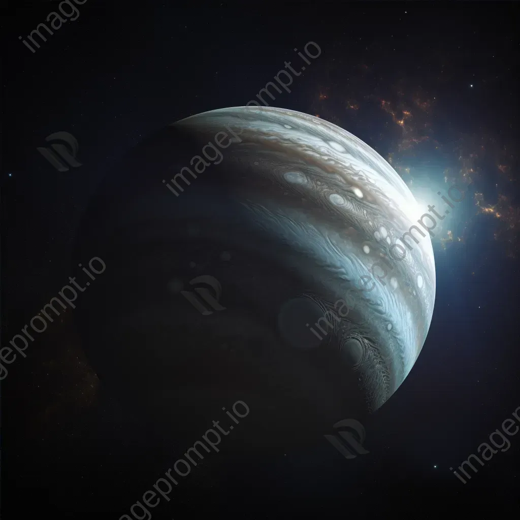 Shiny moon orbiting a gas giant in a starry sky - Image 4