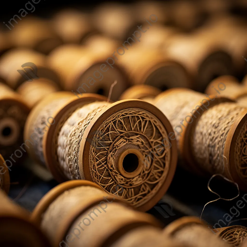 Close-up of intricate hand-stitching on linen fabric. - Image 4