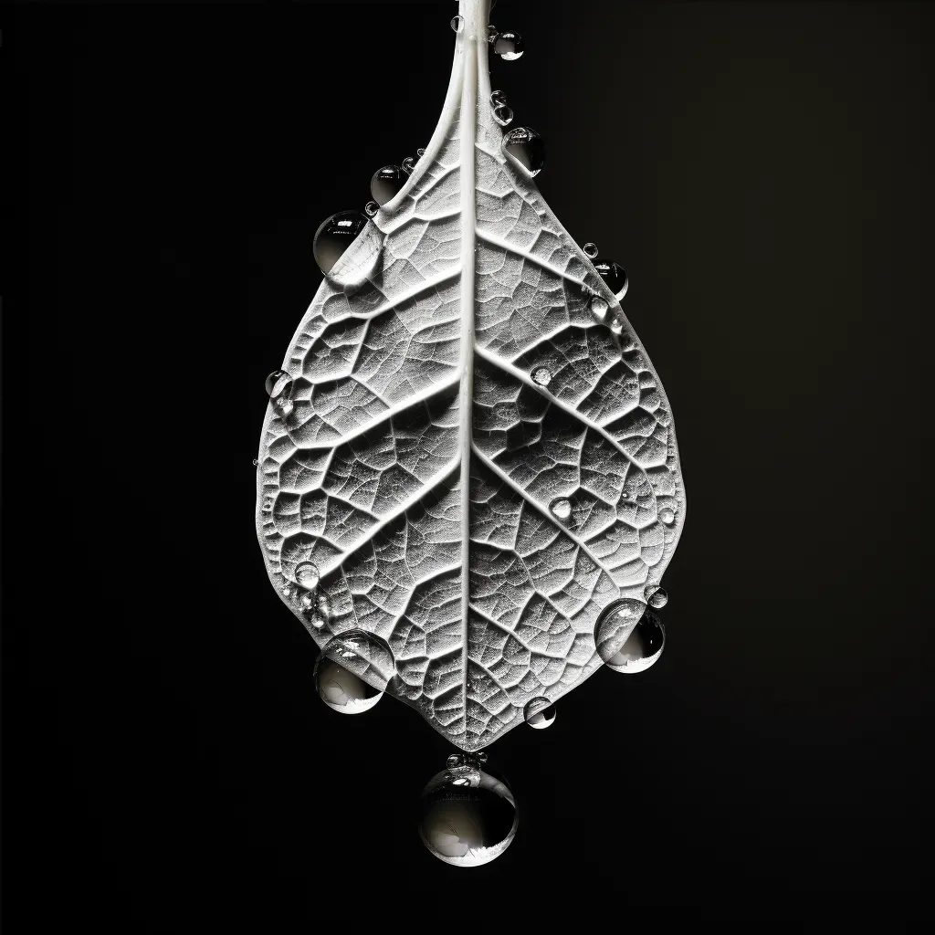 Image revealing the hidden world inside a dewdrop on a leaf with refracted light - Image 4