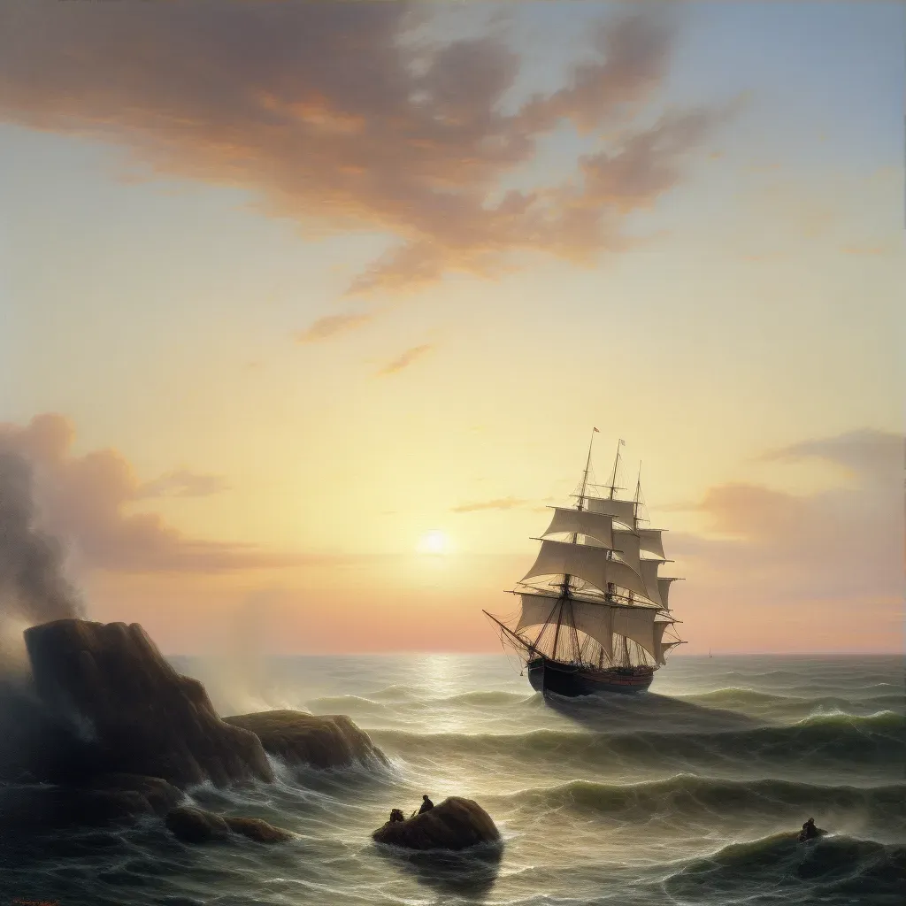 Image of a ship crossing the horizon representing journey into the unknown - Image 3