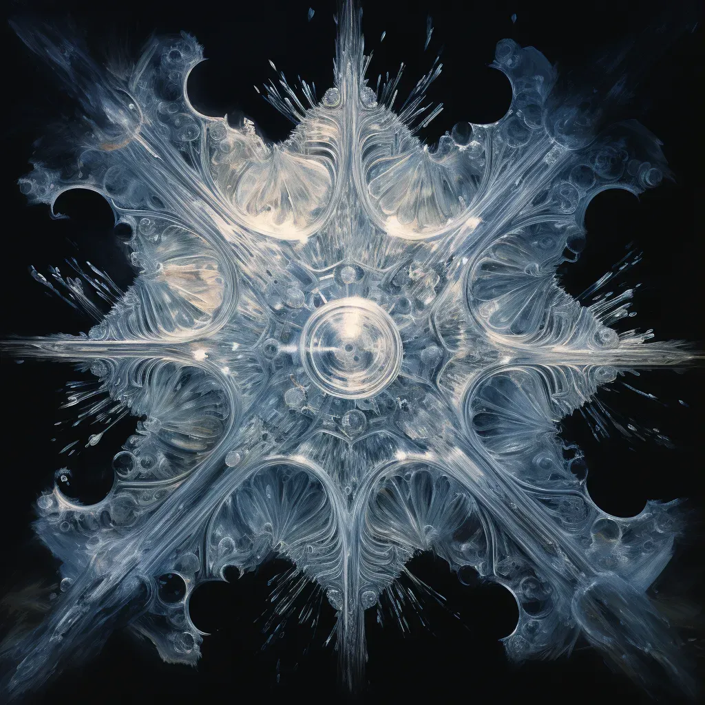 Depiction of delicate fractals of a mineral crystal with intertwined geometry and nature. - Image 3