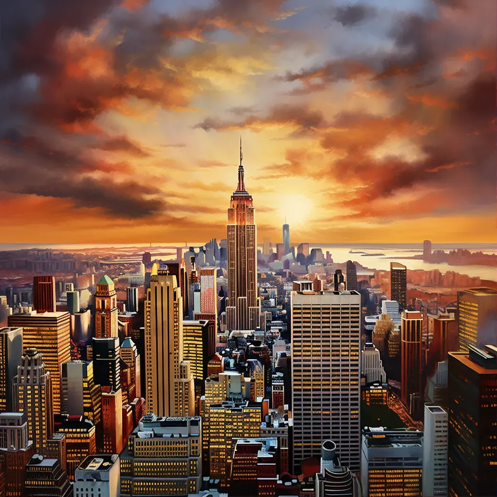 New York City sunset skyline - Image 1