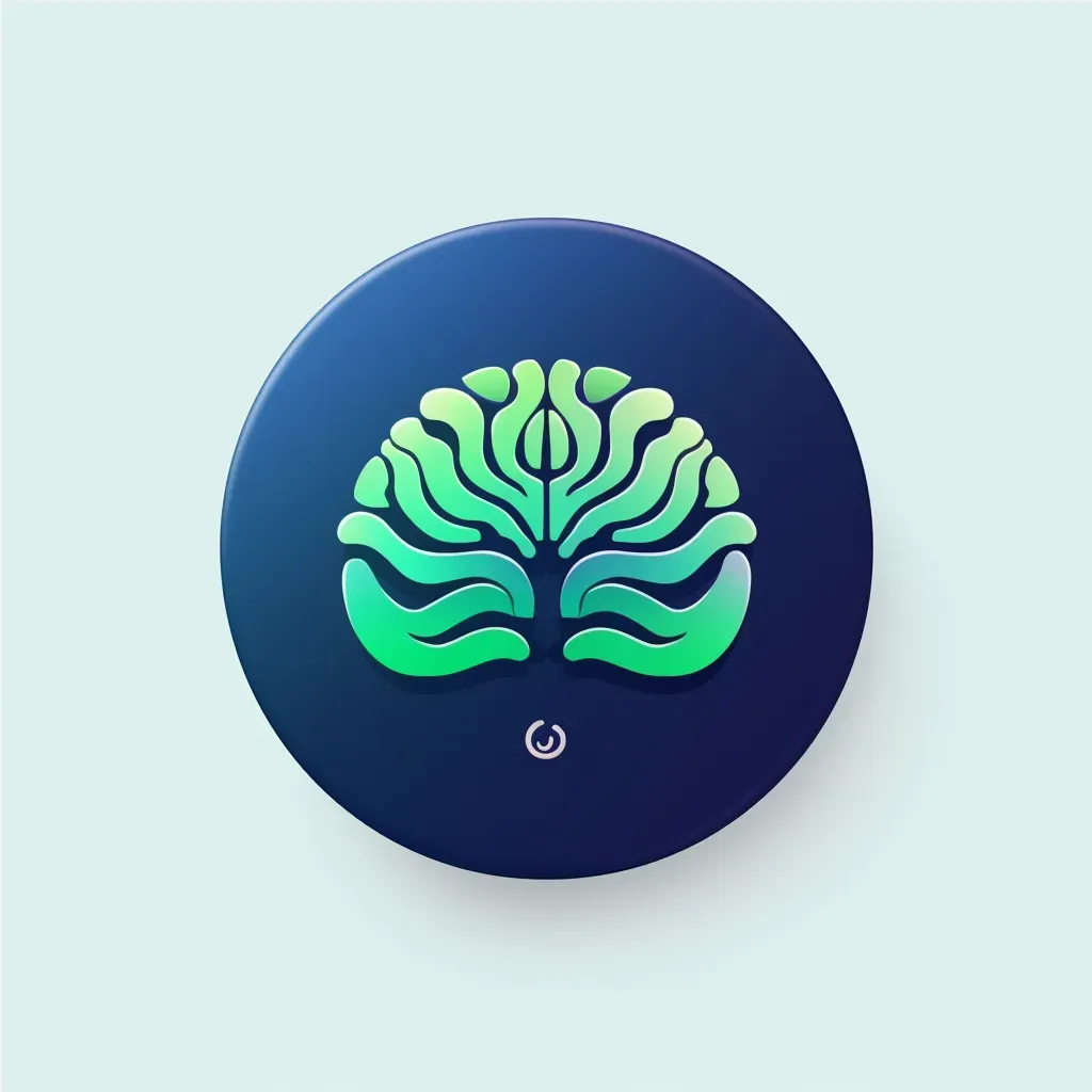 Modern and abstract brain icon mental health app logo in green and blue colors - Image 4