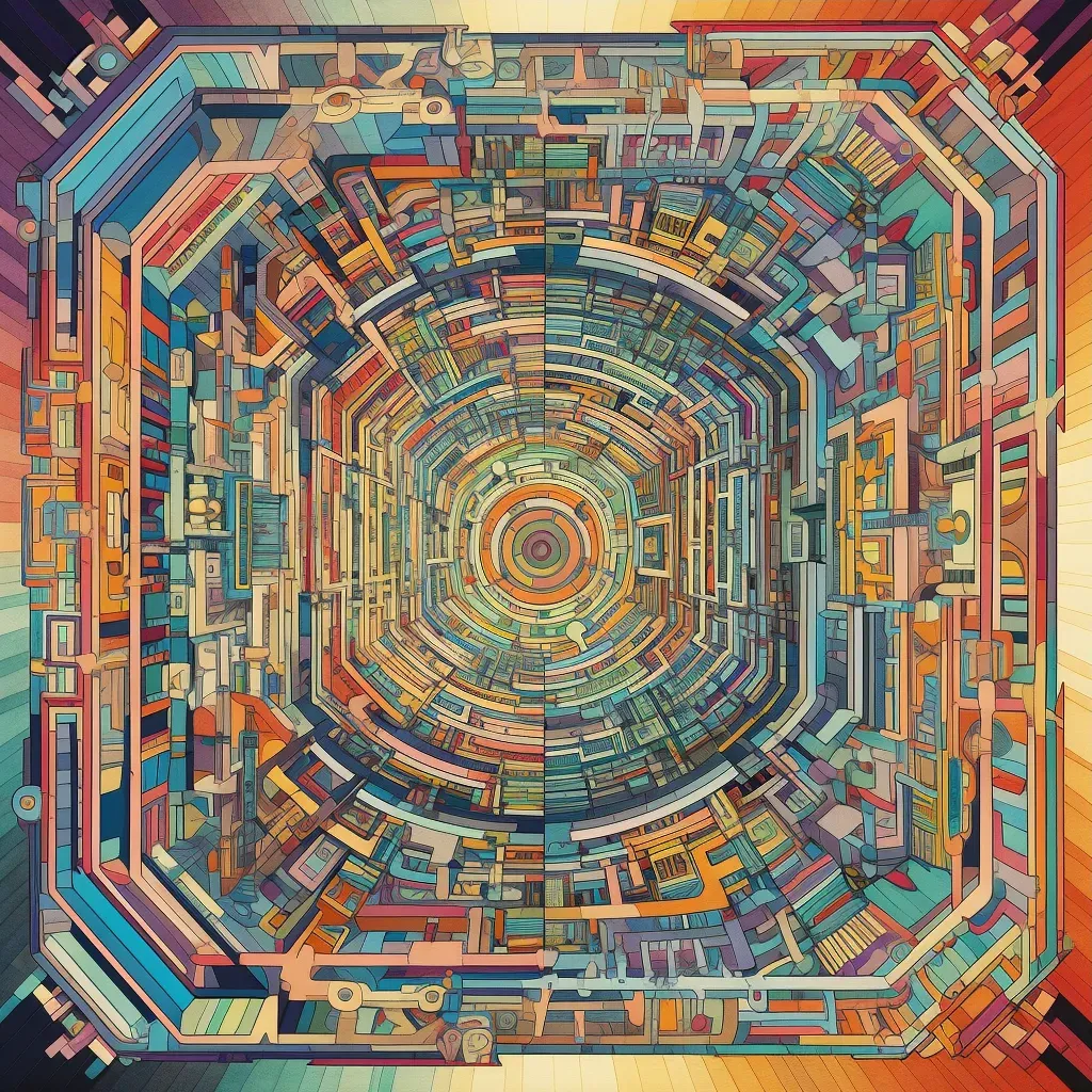 Mesmerizing maze of geometric shapes reflecting kaleidoscope beauty - Image 3