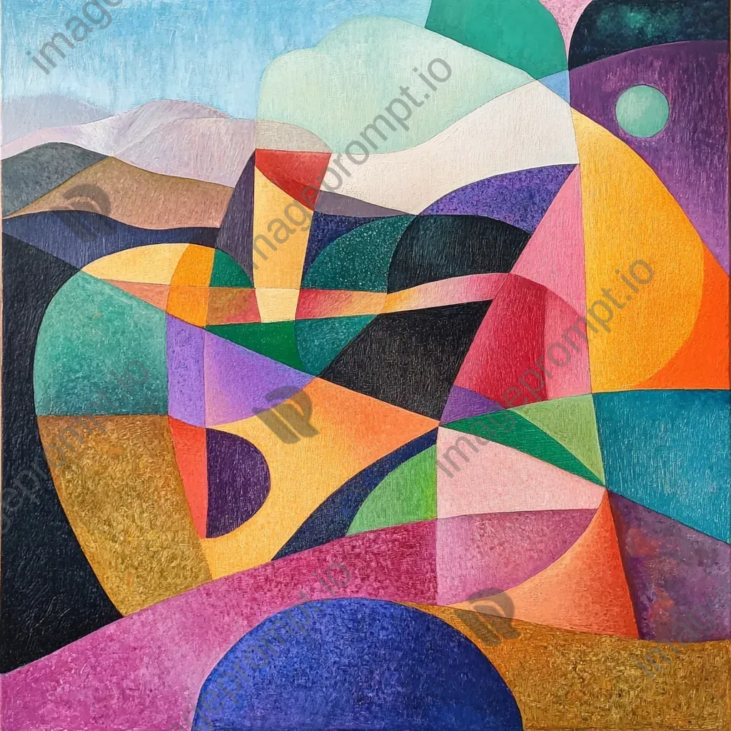 Abstract representation of a vibrant desert using mixed media - Image 2