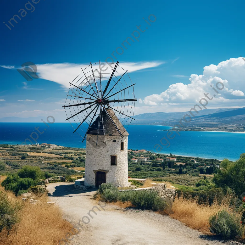 Traditional Greek windmill with a sea view - Image 2