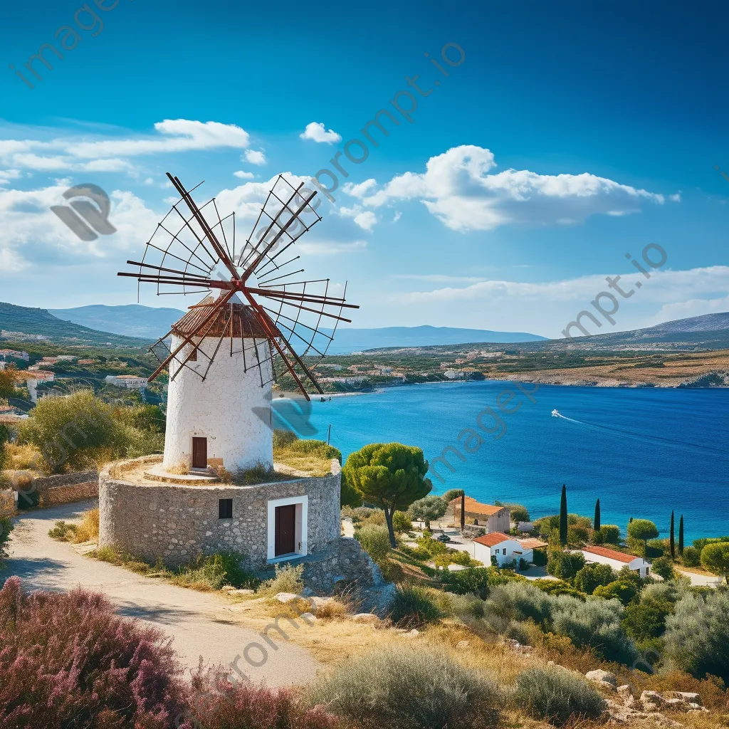 Traditional Greek windmill with a sea view - Image 4