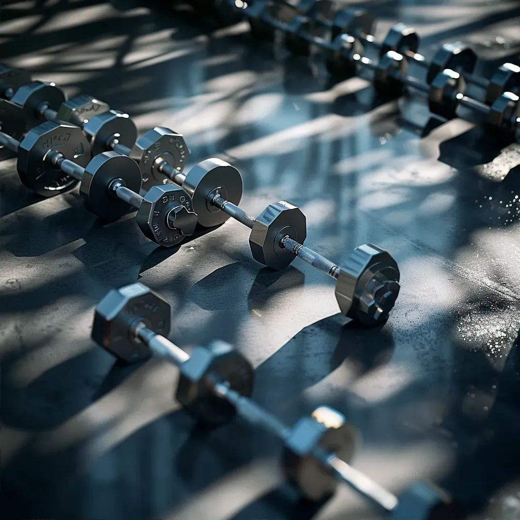 Neatly arranged gym dumbbells - Image 2