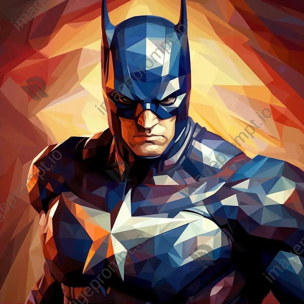 Pop art-styled low poly superhero - Image 2