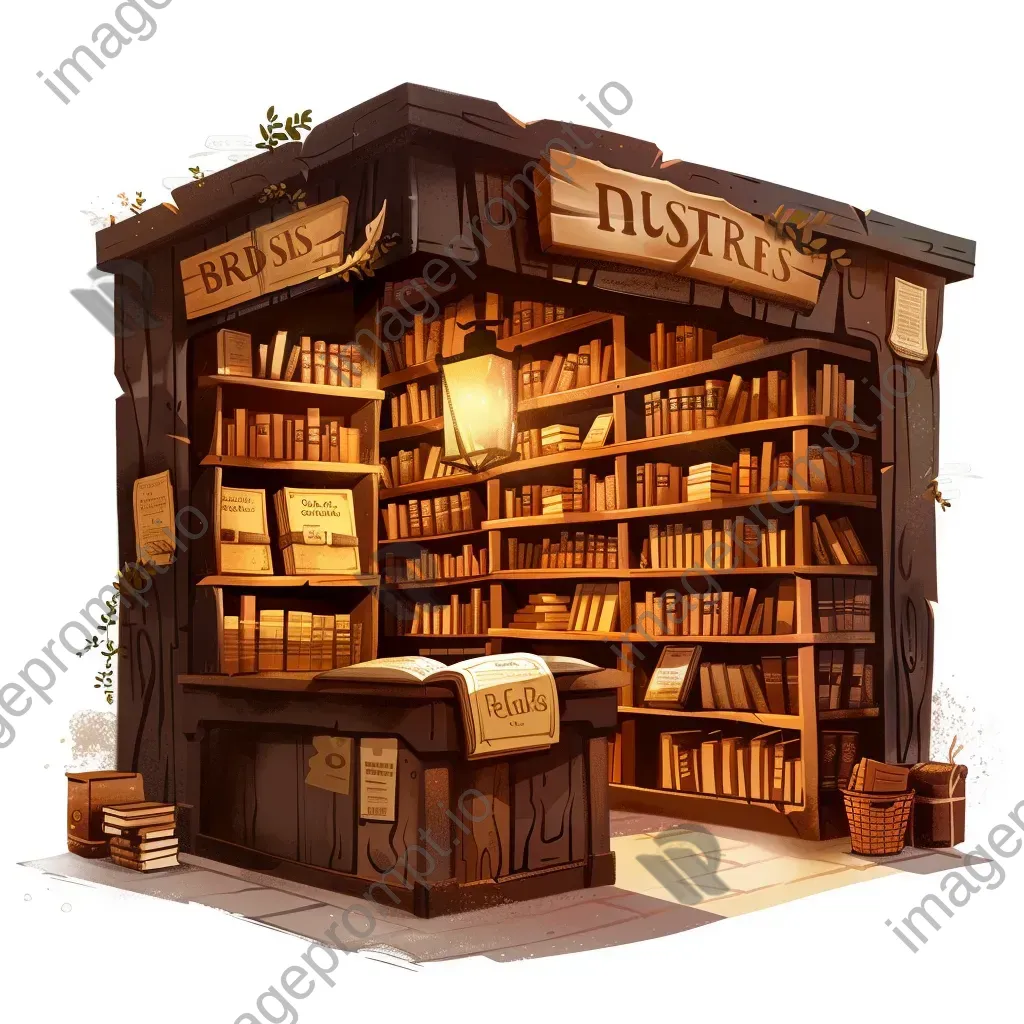 Rustic Reads Vintage Bookstore Emblem Logo - Image 2