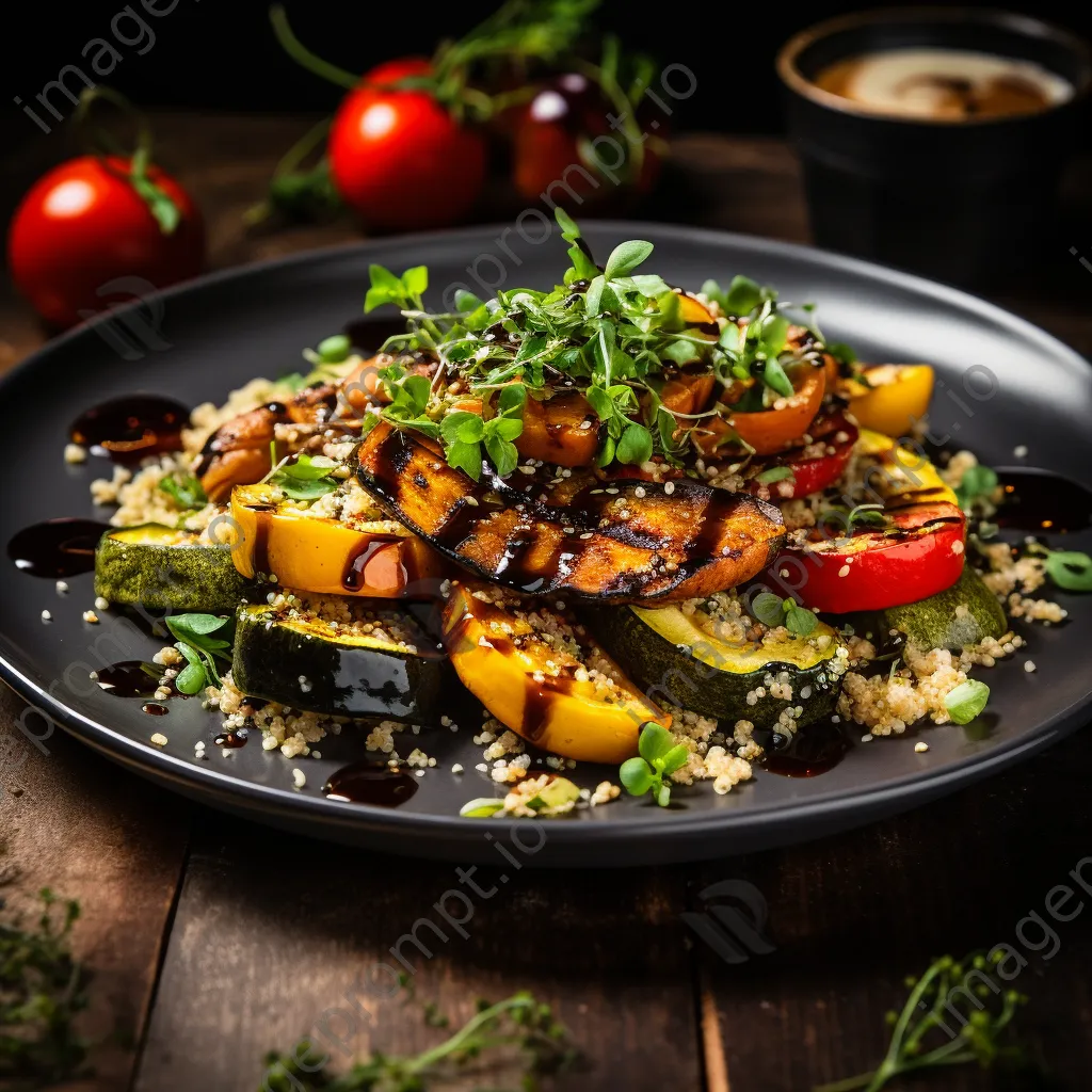 Gourmet vegetarian dish with quinoa and roasted vegetables - Image 4