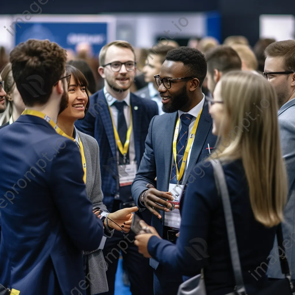 Graduates networking at career fair - Image 1