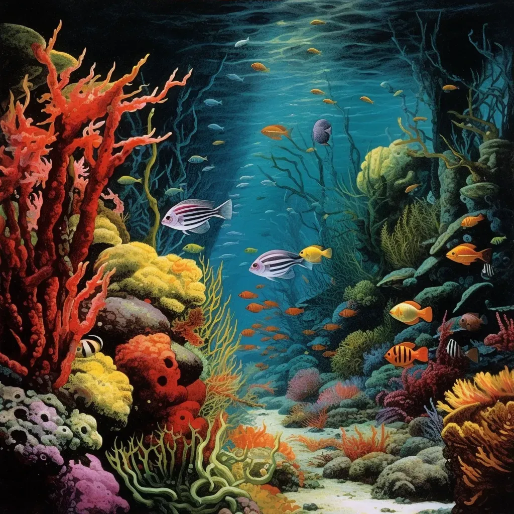 Colorful coral reef with diverse marine life and underwater flora - Image 3