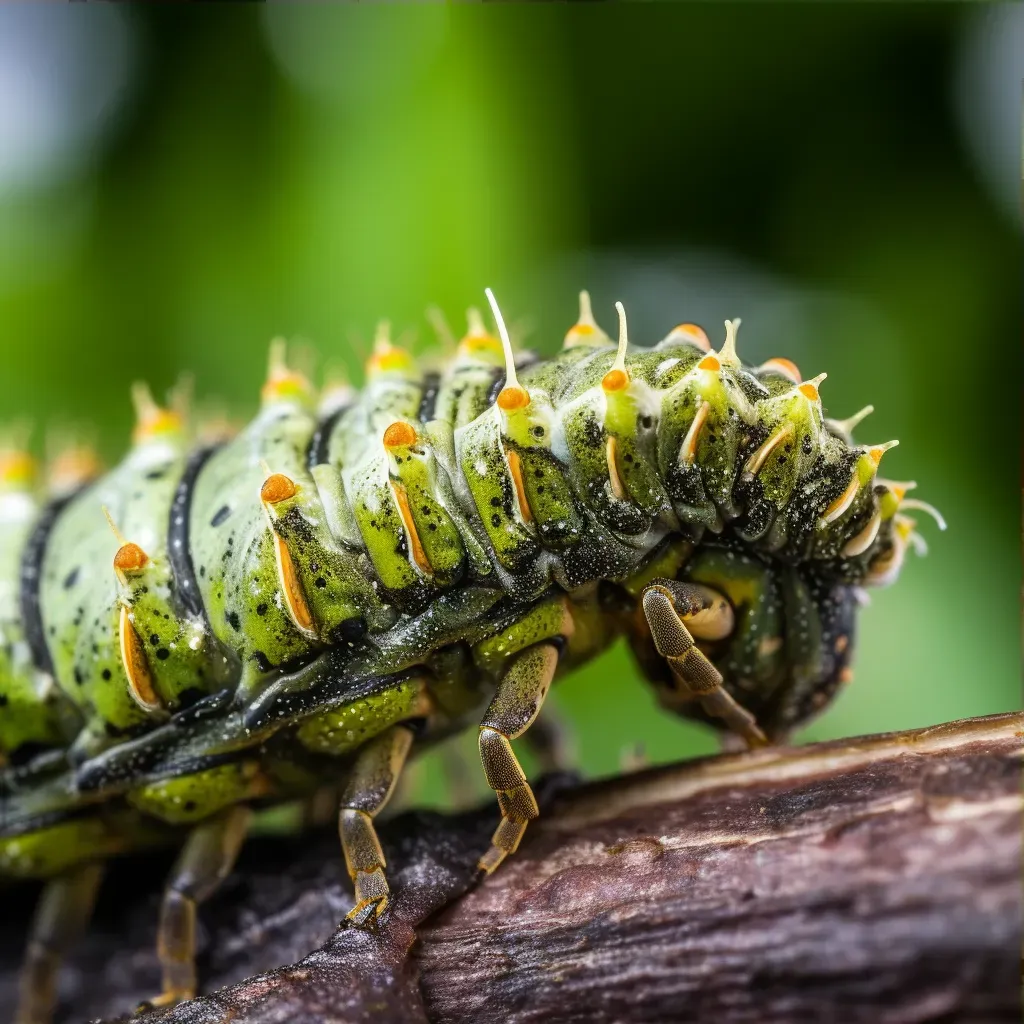 Caterpillar changing into chrysalis in detailed close-up - Image 3