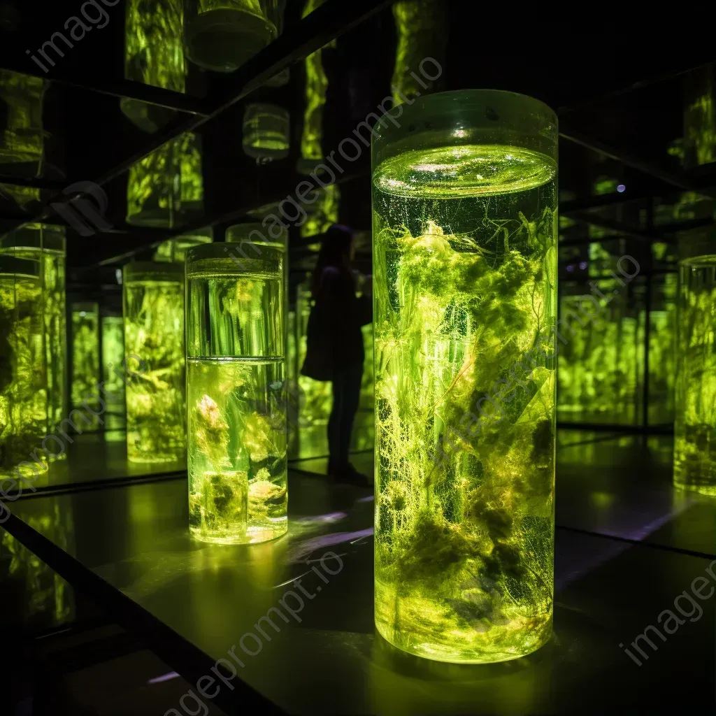 Interactive art installation displaying patterns in bioluminescent algae - Image 1